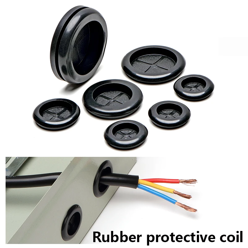 

Threading Tube Wire Guard Ring With Card Slot Grommet Insulation Sealing Cap For Protection Sleeve Buckle Type 7-100mm Loop Seal