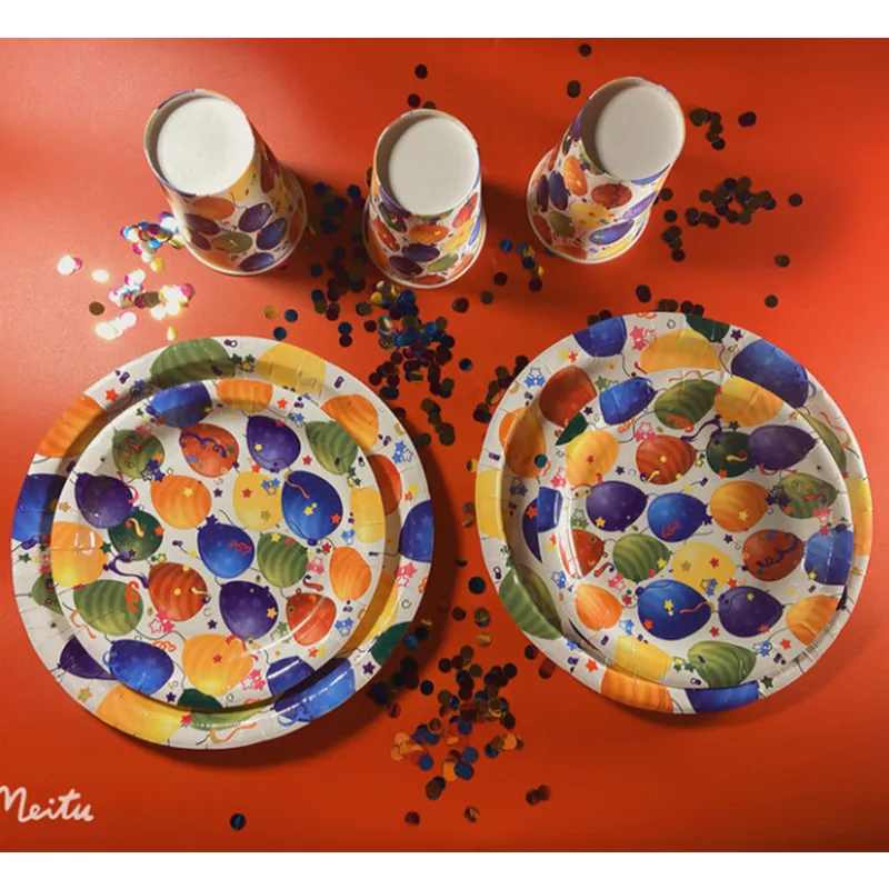 Набор одноразовой посуды для вечеринки с розовым котом 8 шт. |