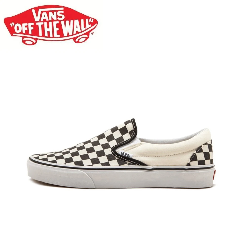 Оригинальные парусиновые слипоны для скейтборда Vans с низким вырезом унисекс