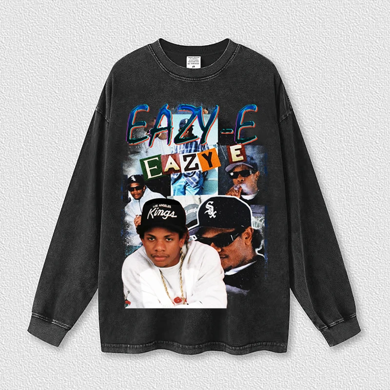 

2022 брендовая мужская хлопковая одежда EAZY E, женские футболки оверсайз, женские повседневные Модные моющиеся топы, Осенние футболки в стиле х...