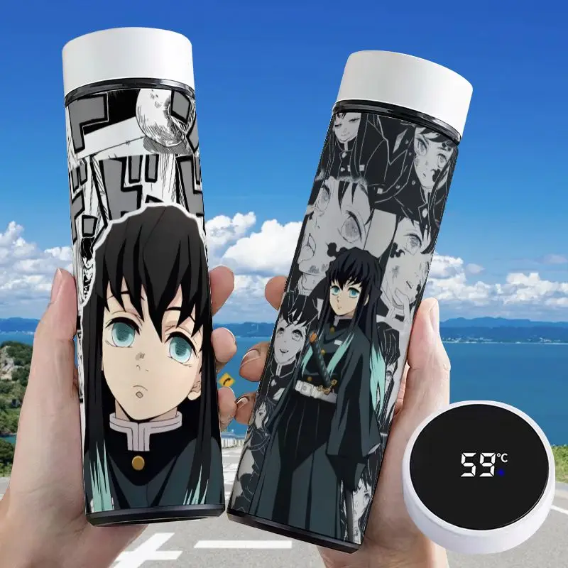 

Demon Slayer Anime Thermos Bottle Zenitsu Voluntary Tanjirou Nezuko Smart Sports Water Cup with Led Temperature Display Boy Gift