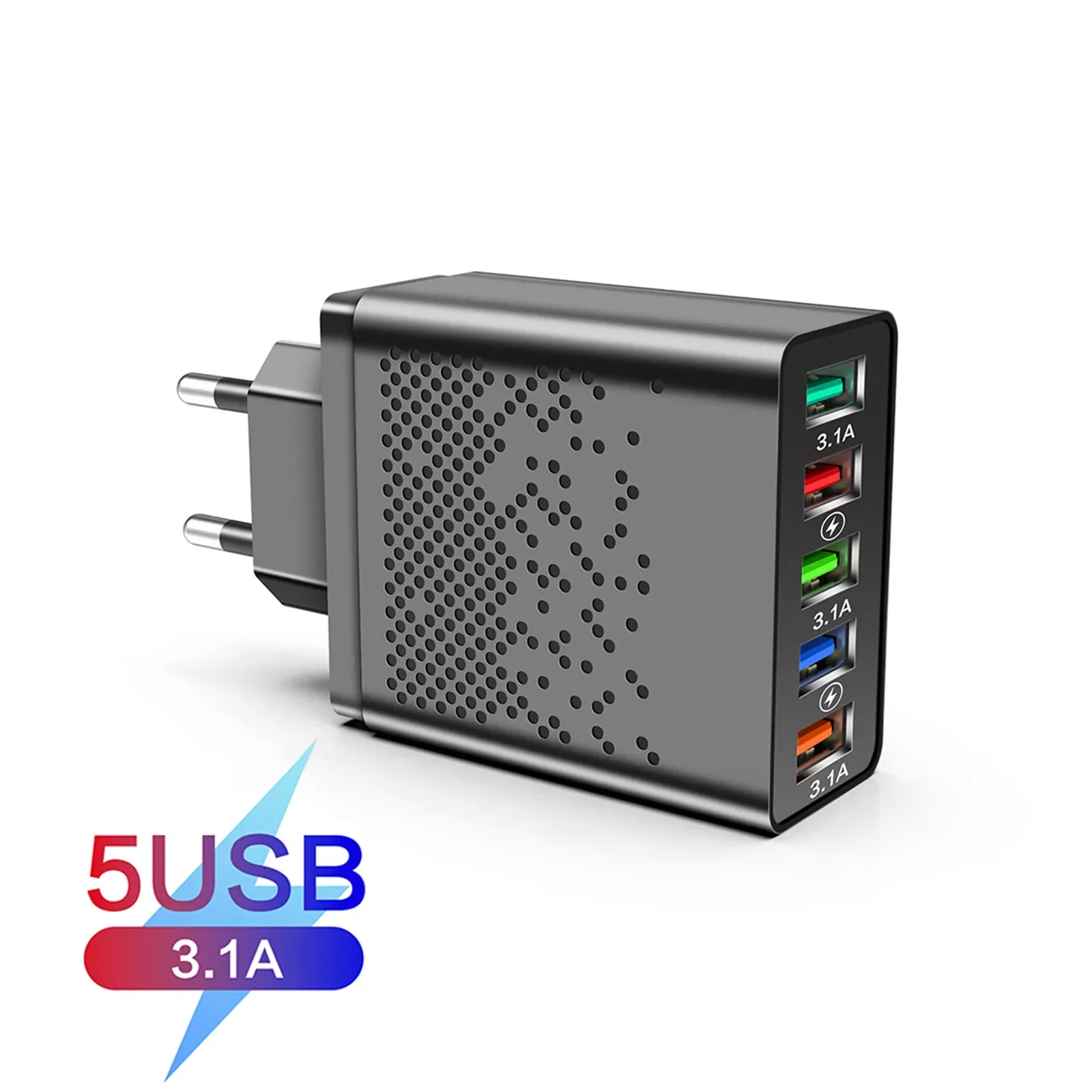 

NEW2023 5 USB Charger Fast Charger QC 3.0 Wall Charging For iPhone13 12 11 12 Mobile 5 Ports EU US Plug usb charger