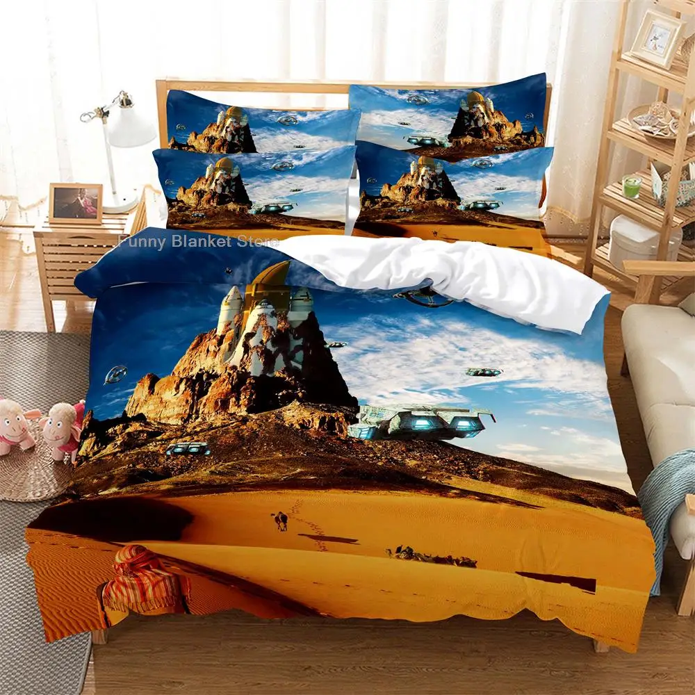 

Desert Bedding 3-piece Digital Printing Cartoon Plain Weave Craft For North America And Europe Bedding Set Queen