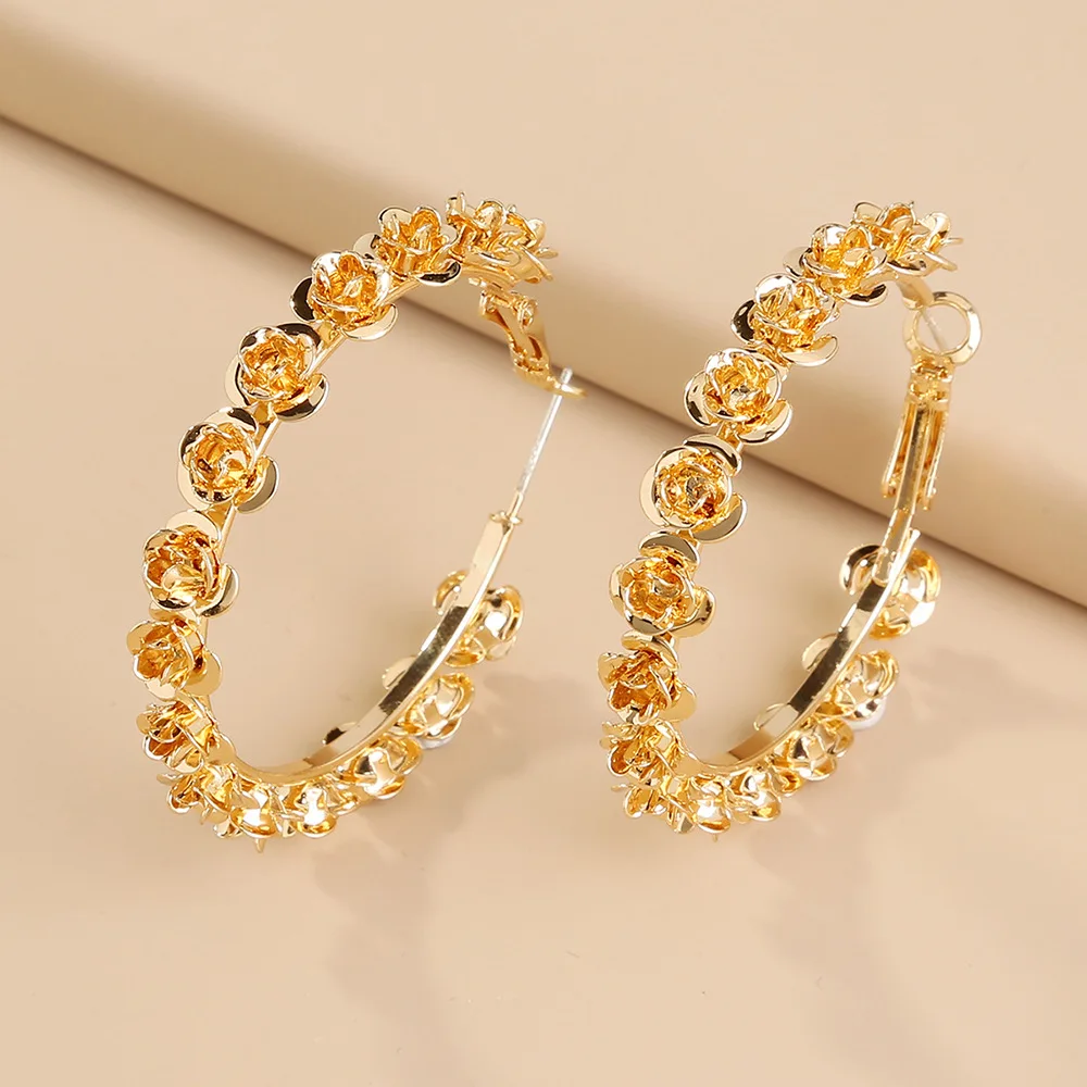 

Wholesale New Products More than Hot-Selling Ornament Roses Eardrop Earring Flowers Internet Hot Fashionable Jewelry Earrings