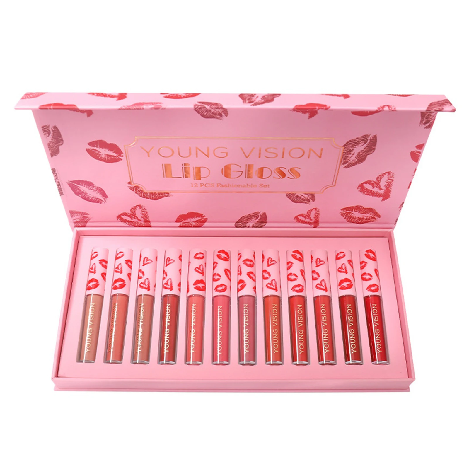 

12 Colors Velvet Matte Liquid Lipstick Liquid Lip Gloss Kit Lip Gloss With Velvet Texture Waterproof Moisturizing Non-Stick Cup