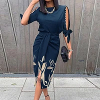sexy print cut out lace up slim fold dresses womens spring summer 2022 new womens wear high waist split solid color dress