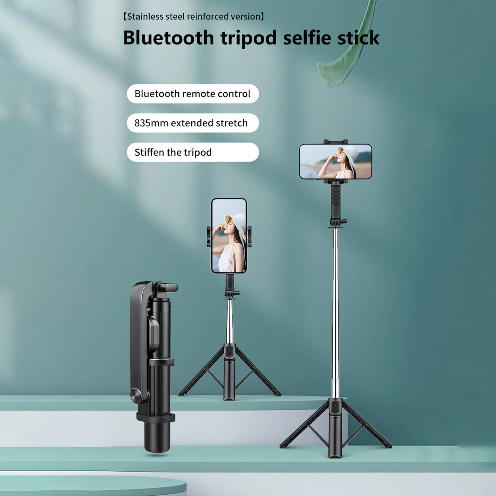 

Селфи-палка, штатив с беспроводным пультом дистанционного управления для сотового телефона 4-7 дюймов, портативный штатив для телефона, подс...