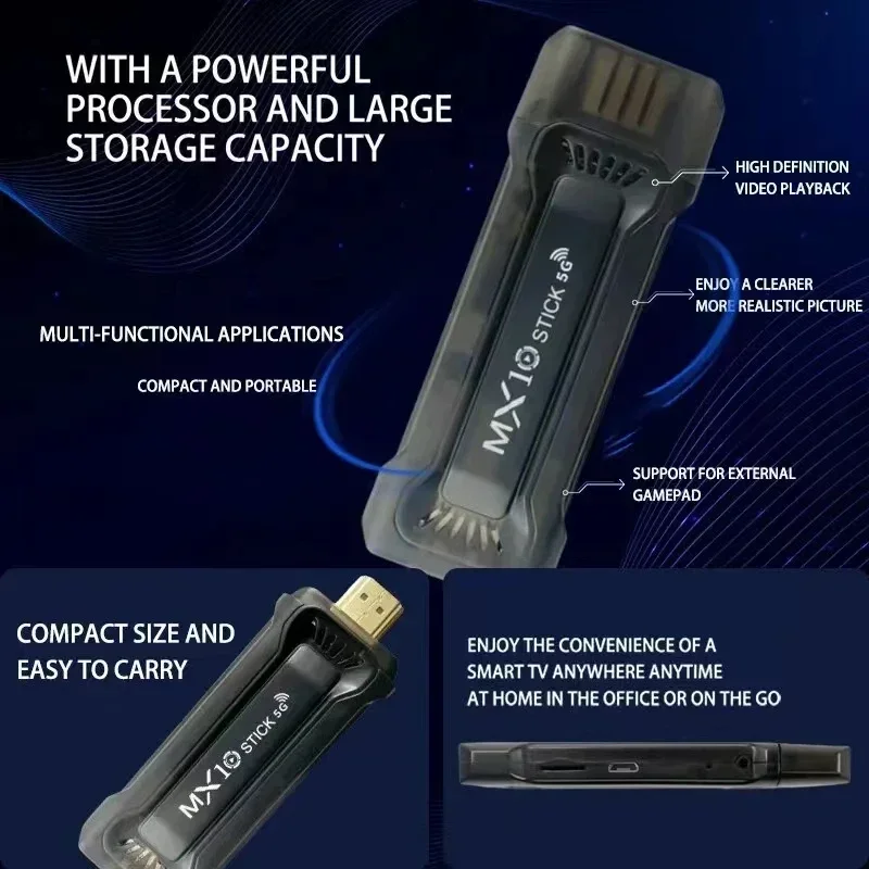 Мини-телевизор MX10 2 4 г 5G двойной Wi-Fi Android 11 OS HDR тележка 4K 1080p смарт-телевизор