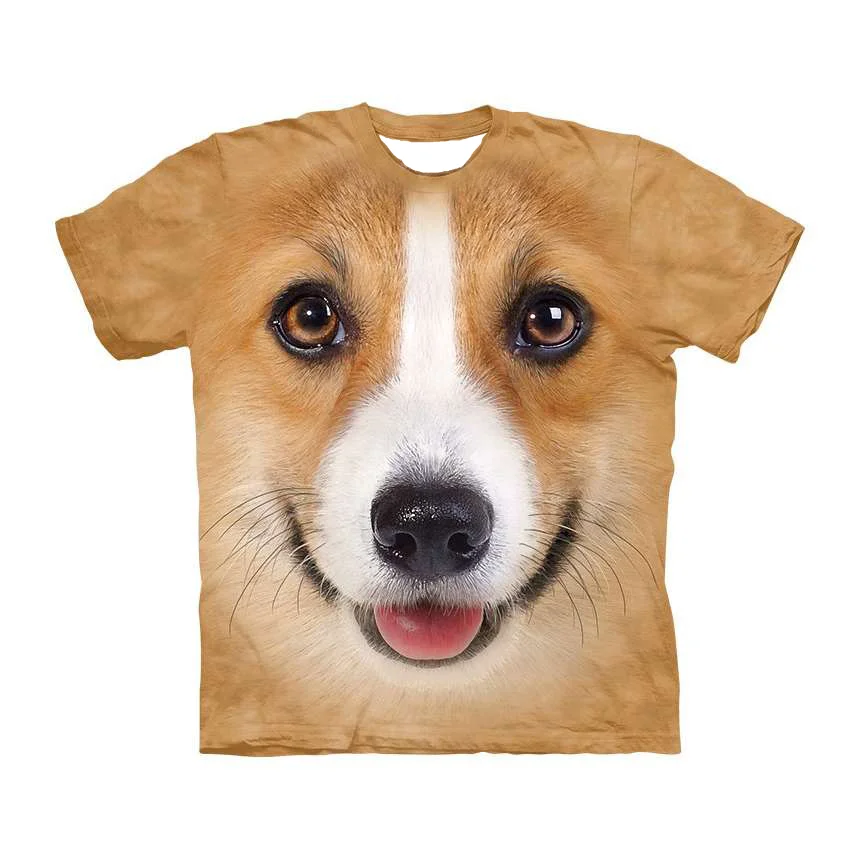 

2021 New Product Popular Novelty Animal Dog Face T-shirt Men And Women 3d Printing Harajuku Style T-shirt Summer O-neck Top