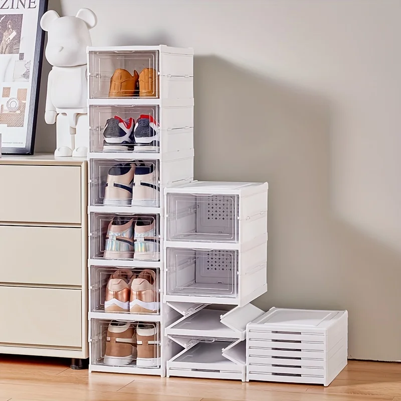 

Large-capacity Shoe Cabinet Storage Box Installation-free Shoe Rack Folding Shoe Box Storage Dust-proof Transparent Shoe Rack