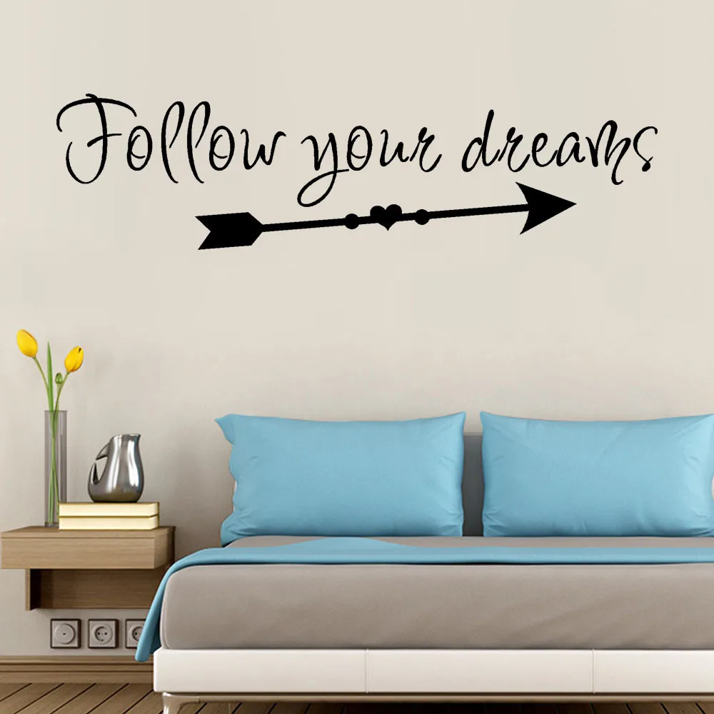 Съемная виниловая настенная роспись Follow Your Dreams домашний декор для комнаты