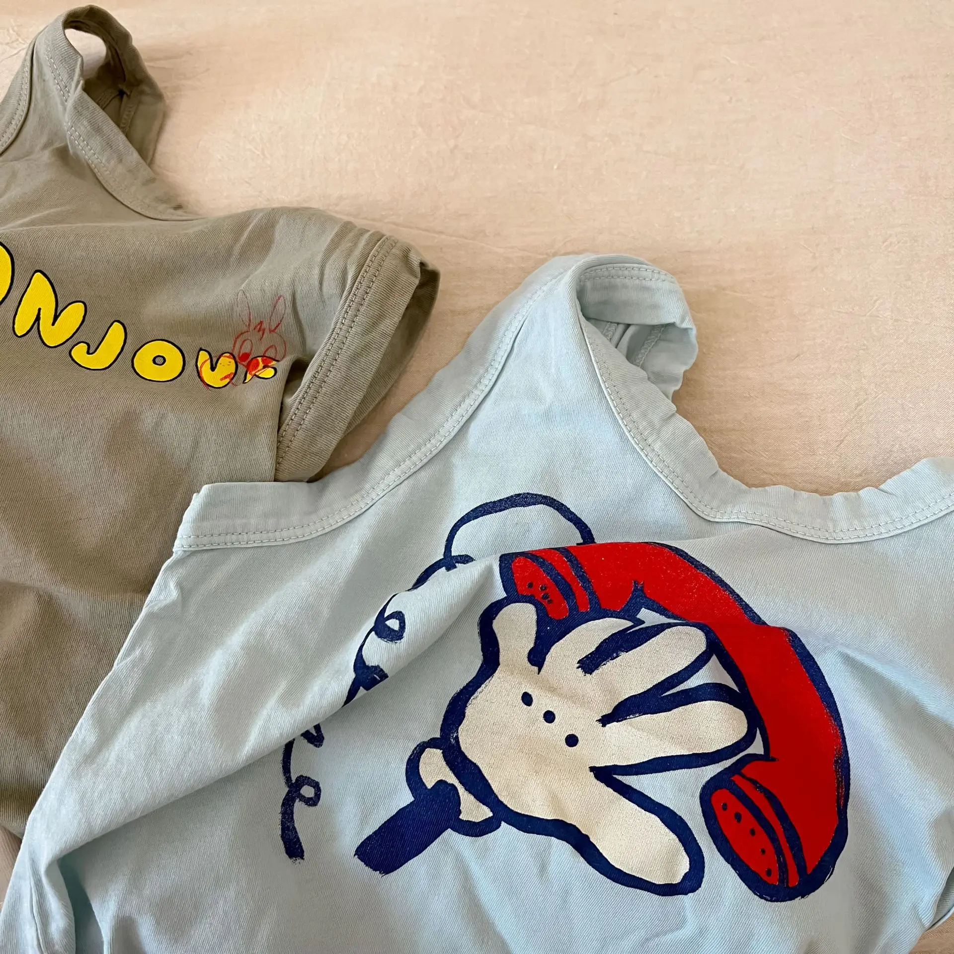 2022 Summer New Children Sleeveless T Shirts Boys Cartoon Vest Fashion Print Kids Vest Cute Baby Tops Soft Cotton Child Tee