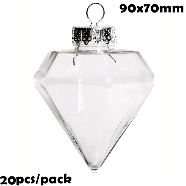 20 шт. Прозрачные пластиковые елочные шары 70 мм