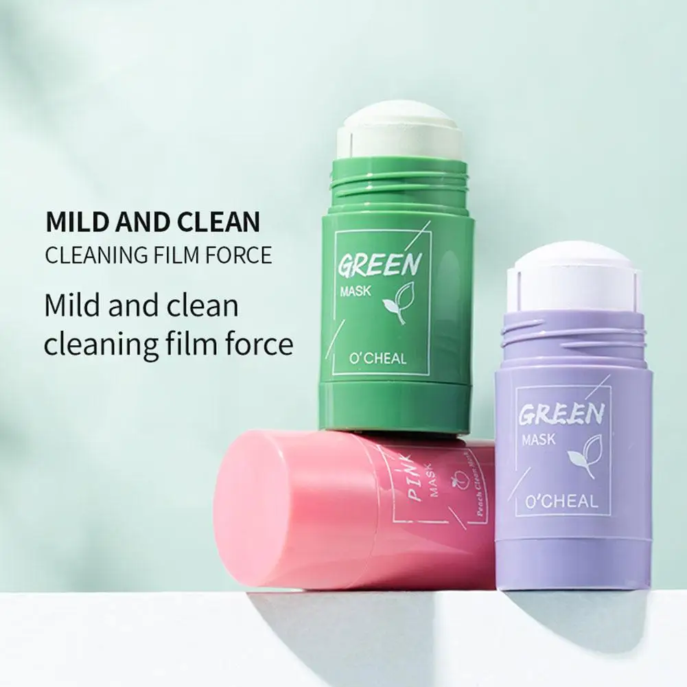 

Green Tea Mask Solid Stick Deep Cleansing Pore Remove Care Skin Shrink Masks Oil Acne Blackhead Film Mud Pores Control Y0H1