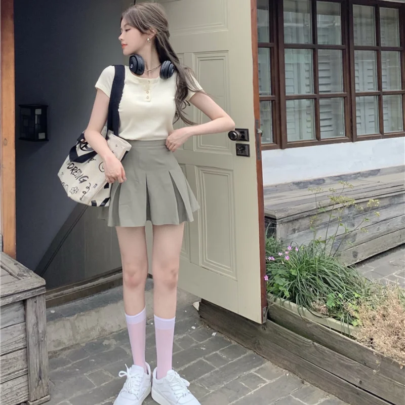 

Mini Short Skirt Women's Skirt Summer, Slimming New High-waist All-match Slim Design Niche A-line Skirt