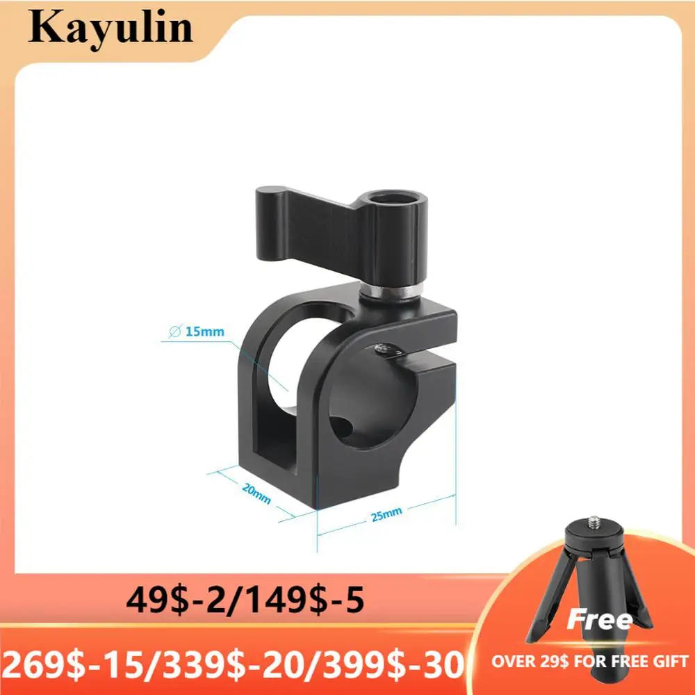 

Kayulin Универсальный 15 мм одиночный штанговый зажим для Камера клетка (черная ручка)