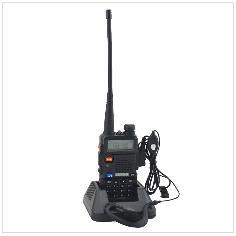 

baofeng dualband UV-5R walkie talkie radio dual display 136-174/400-520mHZ two way radio with free earpiece BF-UV5R