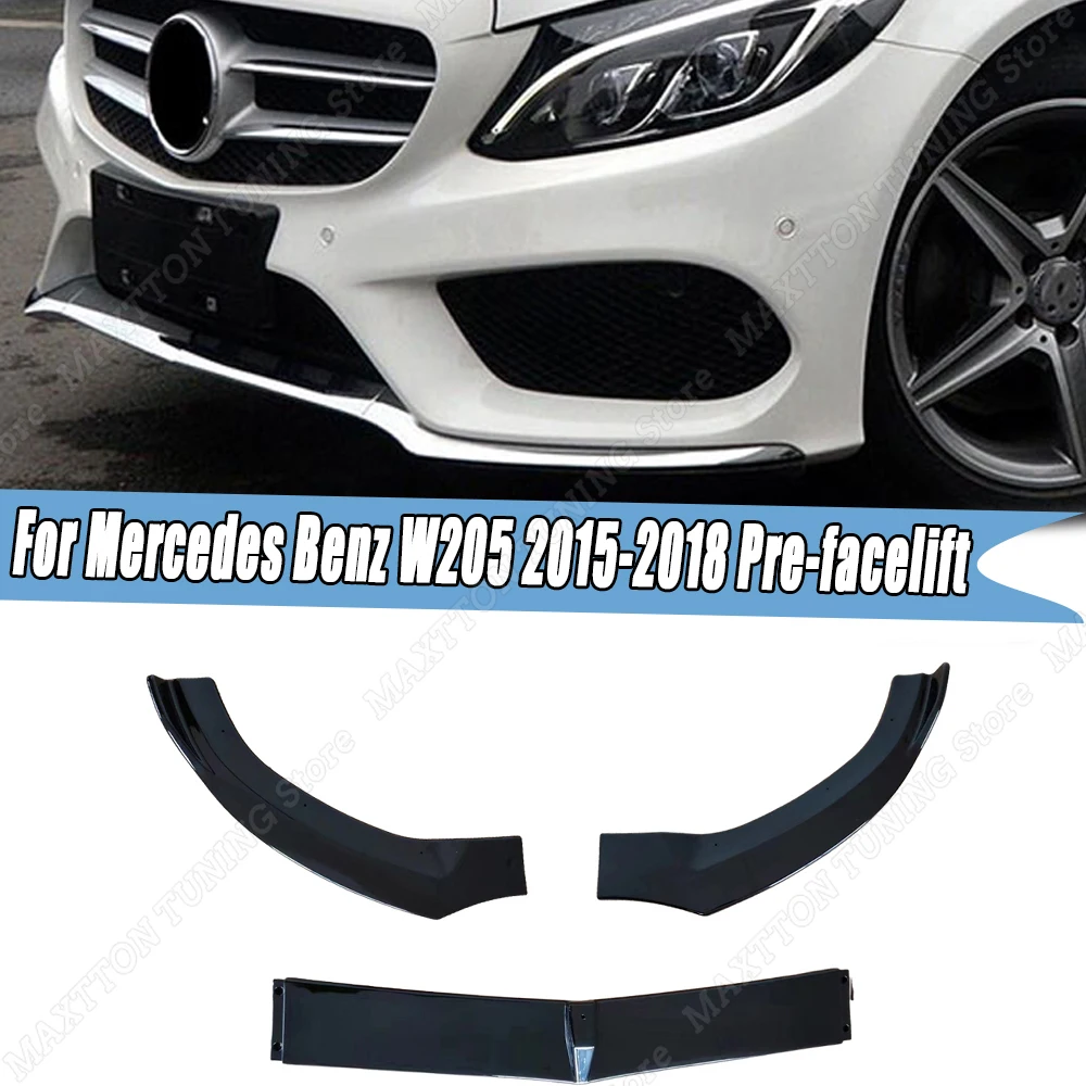 

Car Front Bumper Splitter Lip Spoiler Diffuser Guard Tuning for Mercedes Benz C Class W205 2015-2018 Pre-facelift Accessories