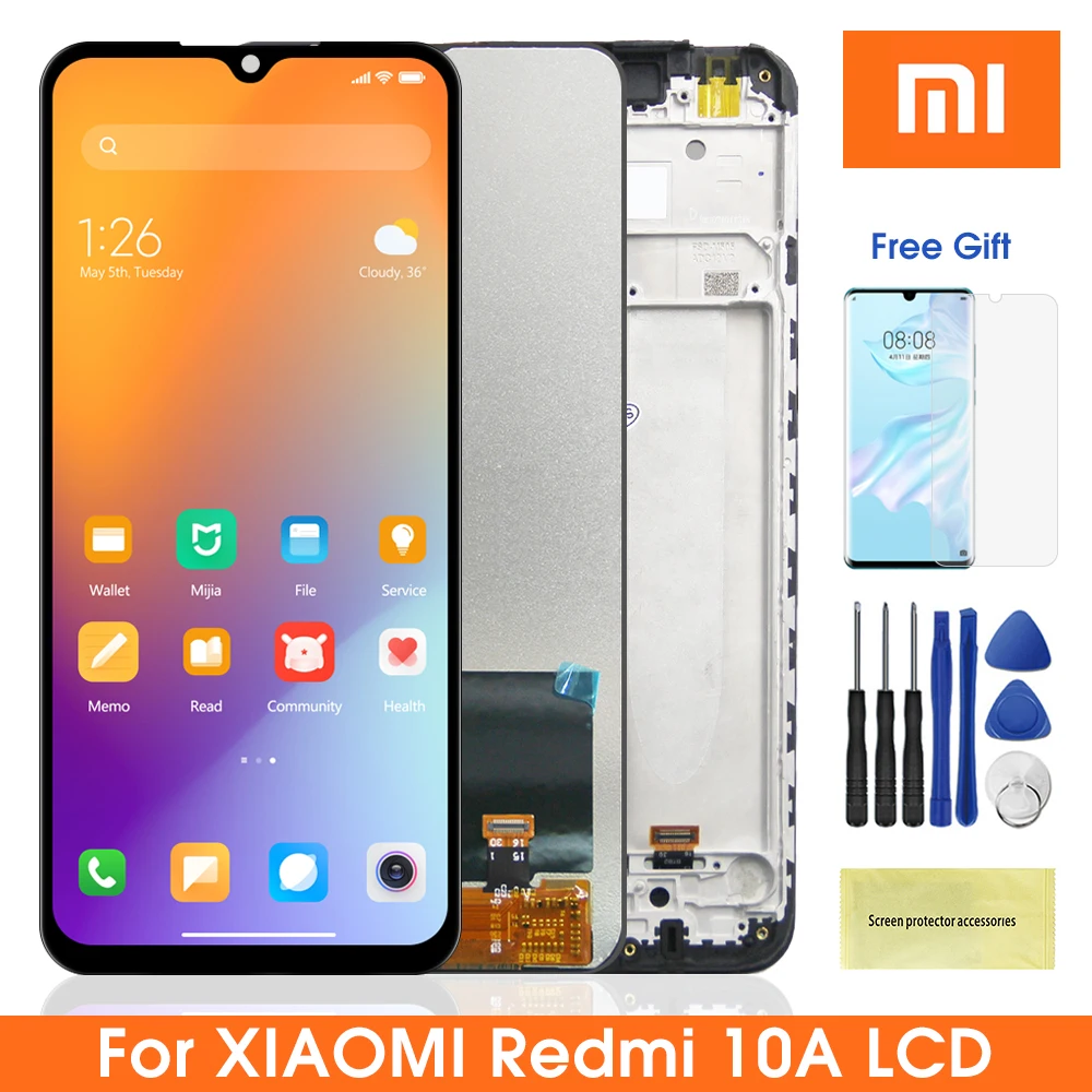 Оригинальный ЖК-дисплей 6 53 ''Redmi 10A с рамкой для Xiaomi Redmi 220233L2C сенсорный экран
