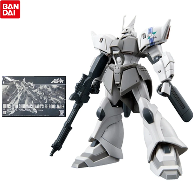 

Bandai Gundam Model Kit Anime Figure HG MS-14JG Shin Matsunaga Gelgoog Jager Genuine Gunpla Action Toy Figure Toys for Children