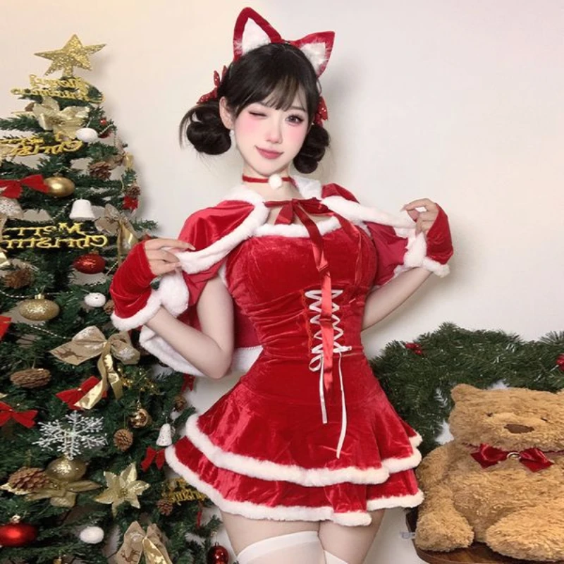 Рождественский кролик милая униформа для девочек карнавальный костюм аниме