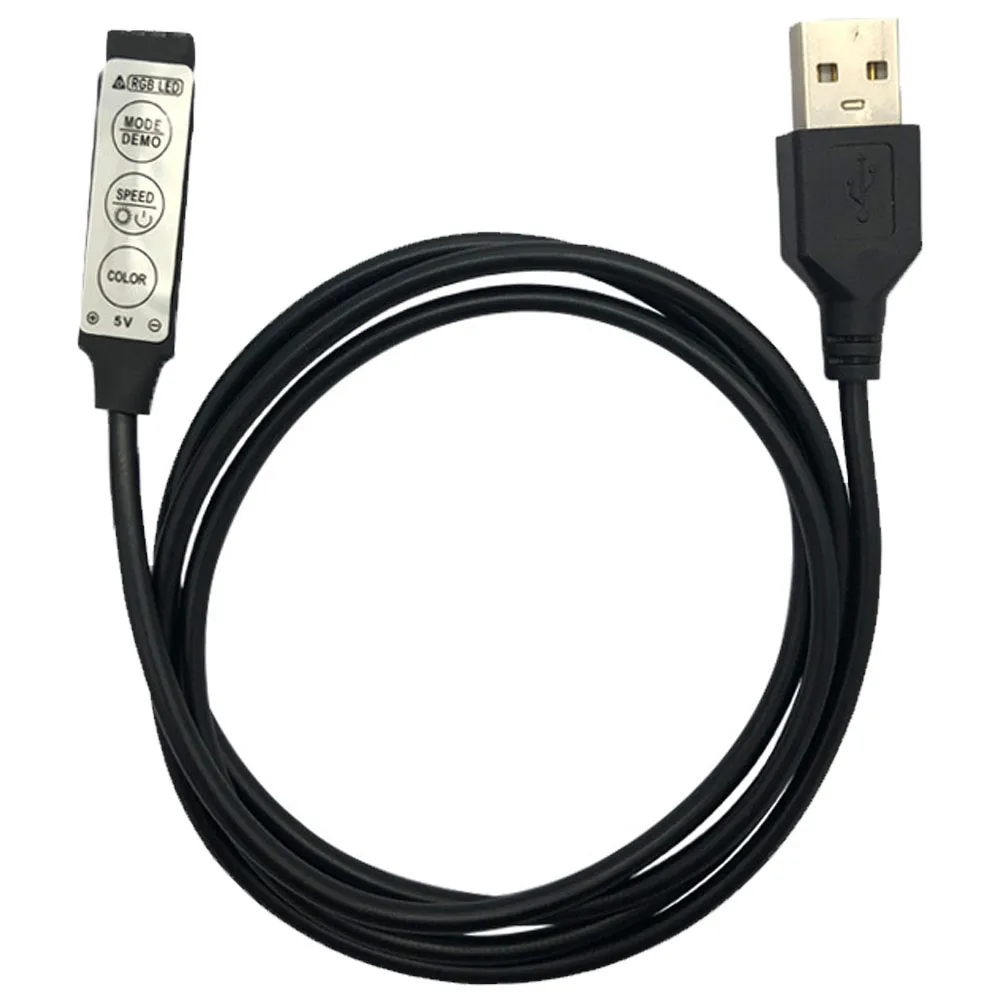 

100 см регулируемая яркость светильник вая полоса KTV вечерние USB DC 5 в мини-разъем «мама» смарт-контроллер RGB с 3 клавишами светодиодный диммер