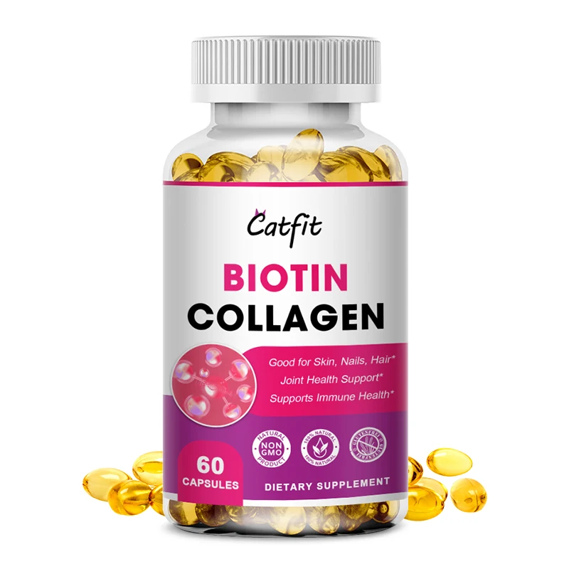 

Catfit Biotin Collagen Capsules Supports Joint Hair&Nails Healthy Skin Beauty Health VC Diet Supplements for Women Free Shipping