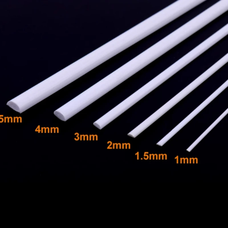 10-40 шт. длина 500 мм АБС-пластик полукруглый стержень однотонный материал DIY