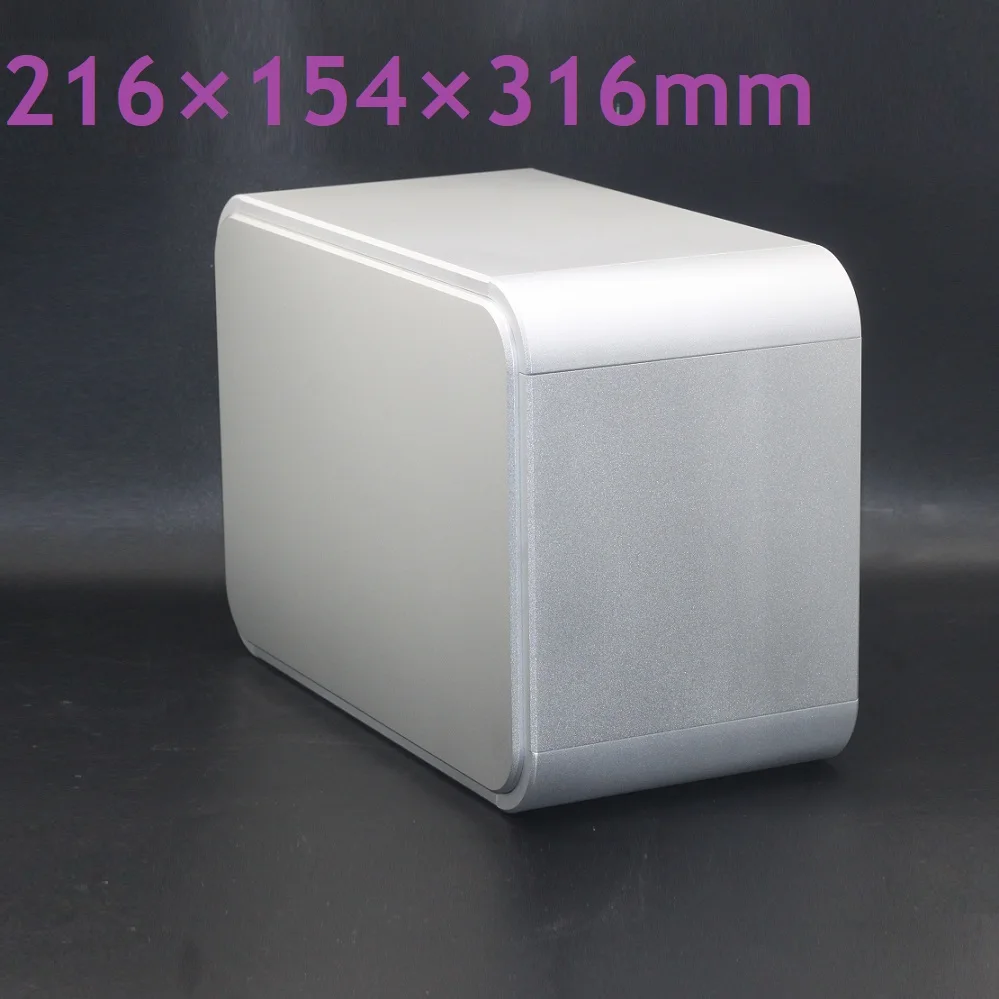 

W216 H154 D316 усилитель мощности шасси с пескоструйным покрытием без отверстий DIY изогнутый дизайн корпус аудио Hifi чехол для телефона Корпус