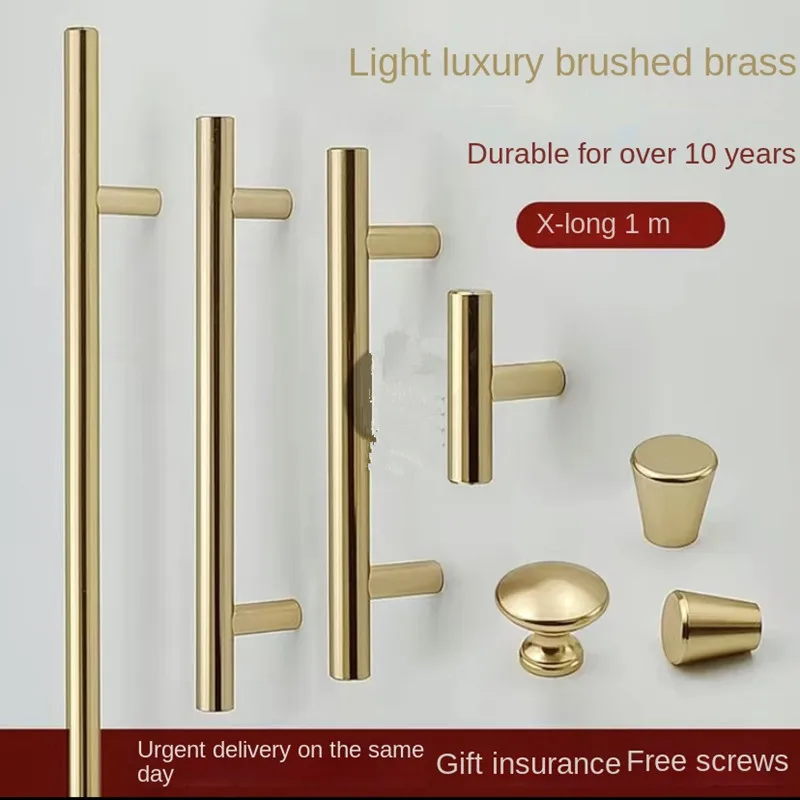 

Золотистая серебристая ручка из нержавеющей стали, кухонная мебель, выдвижной ящик, фурнитура, Ручка Т-образной штанги