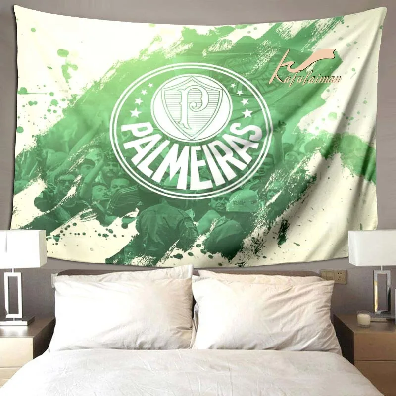 

Palmeiras Brazil Fc Tapestry Football Fans Gifts Wall Hanging Green Logo Decoration for Bedroom Livingroom As Wall Art