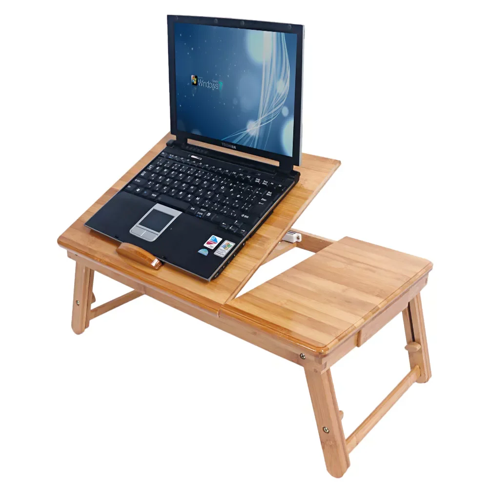 

Folding Laptop Table Bamboo Computer Desk Table Adjustable Notebook Desk For Bed Sofa Study Table Home Office Desk Tray Table