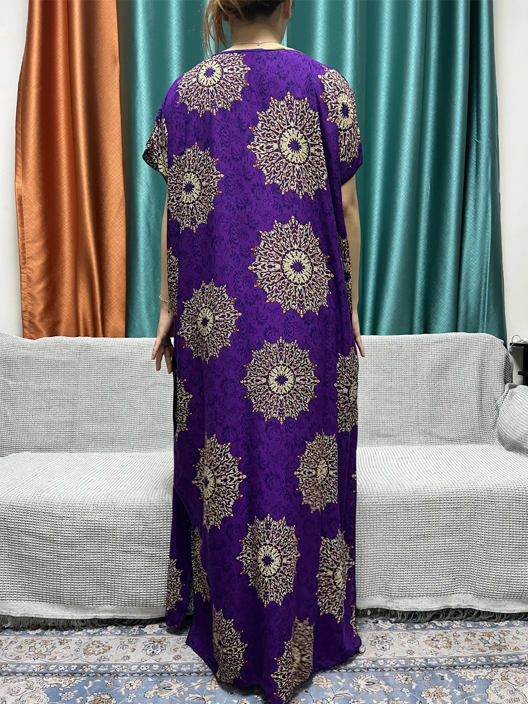 Мусульманская хлопковая ткань искусственная 2024 Boubou свободная Макси-Женская