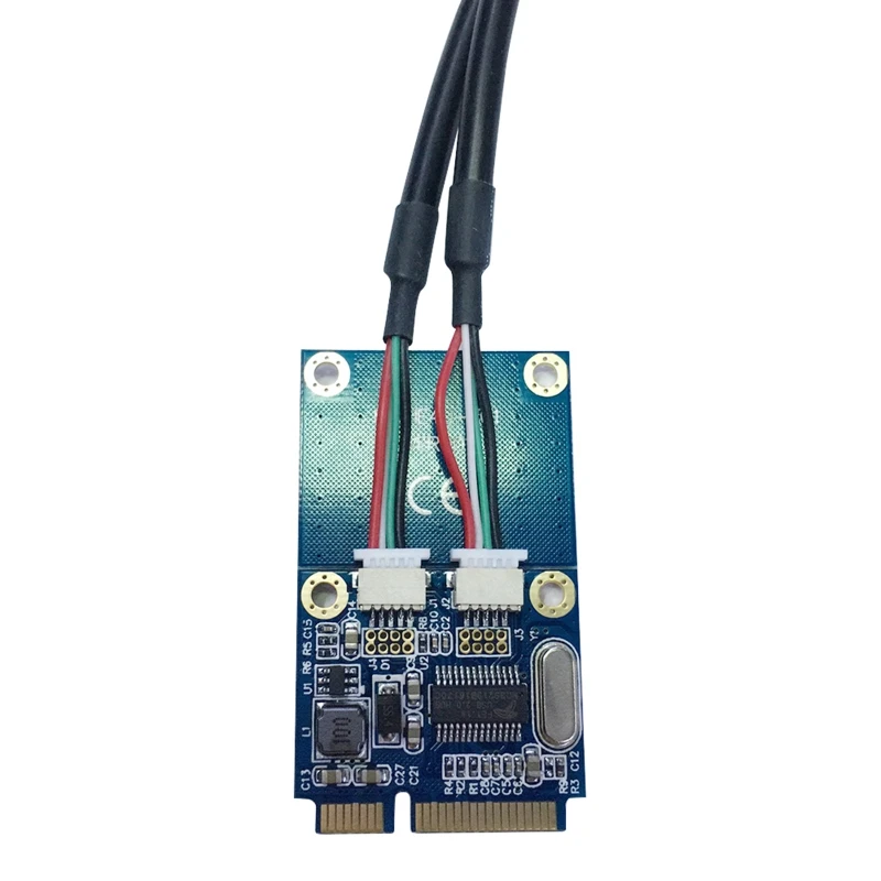 

Mini PCI-E to Dual 5 Pin 2 Prots USB Adapter,Mini PCI for EXPRESS to 5Pin 2 Port Female USB2.0 Converter Card Expansion