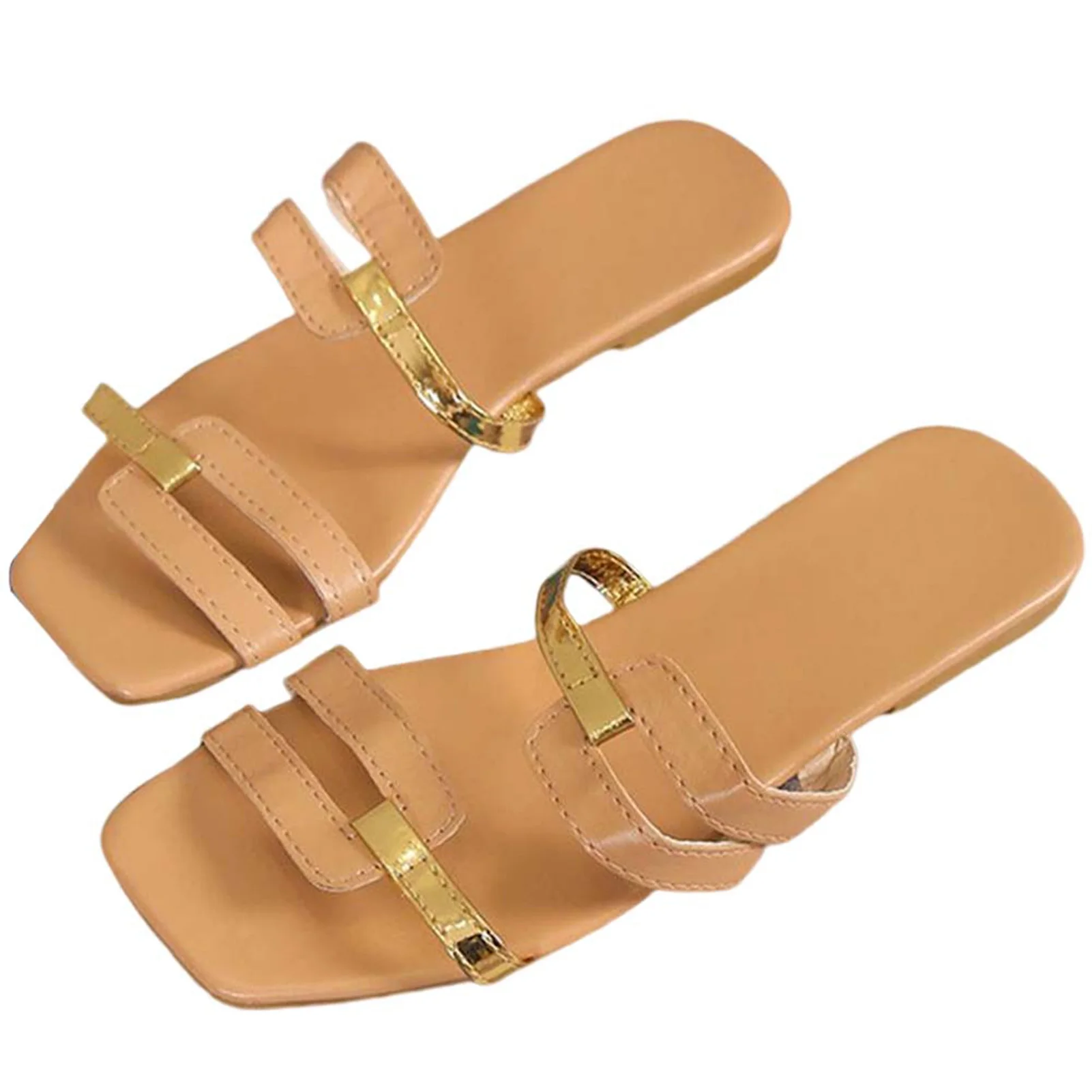 Stylish Two Color Matching Slippers For Women Wear-Resistance Non-Slip Shoes For Beach Party