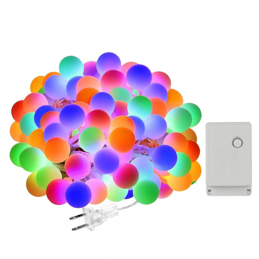 

Romantic Holiday Lights Outdoor Lighting Ball LED String Bulb 8 Mode Copper Wire Chain Lamp for Christmas Home Decoration