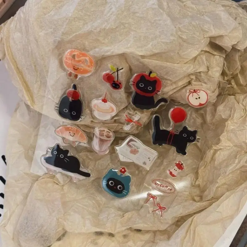 

3D прозрачные наклейки KOQZM, черный кот