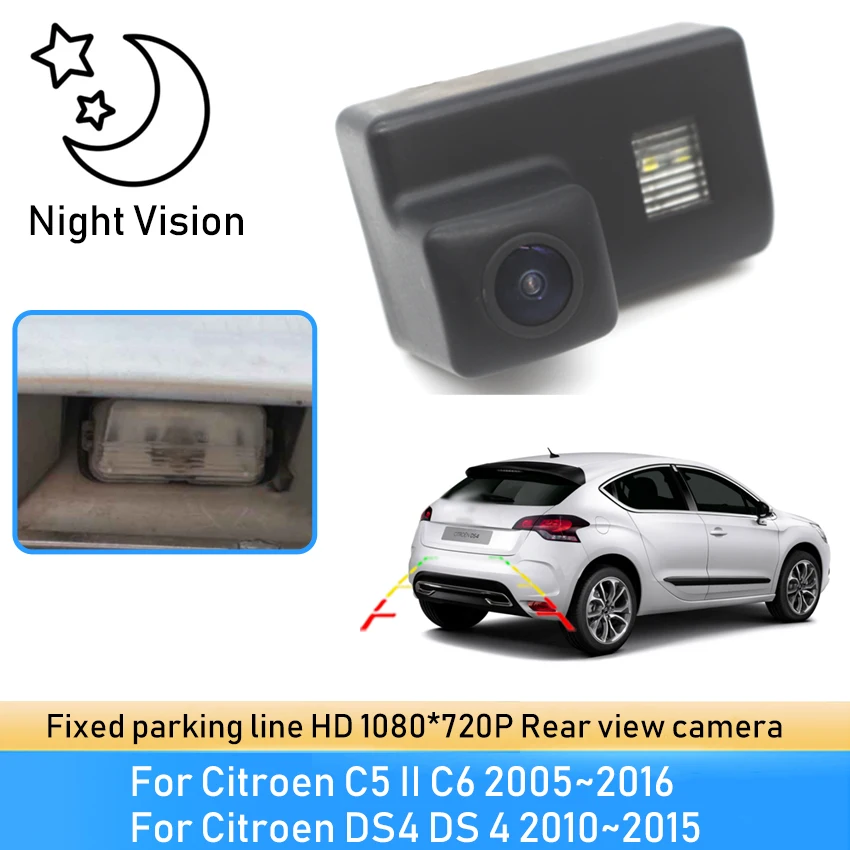 

Камера заднего вида, камера номерного знака, парковочная камера HD CCD, водонепроницаемая для Citroen C5 II C6 2005 ~ 2016 DS4 DS 4 2010 ~ 2015