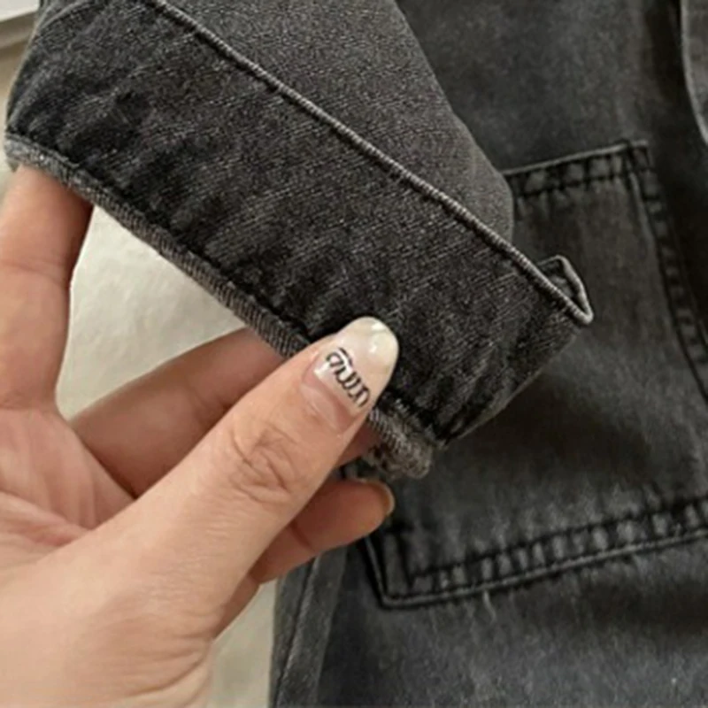 Джинсовое пальто для мальчиков 2-7 лет весенне-осенняя детская куртка однотонный