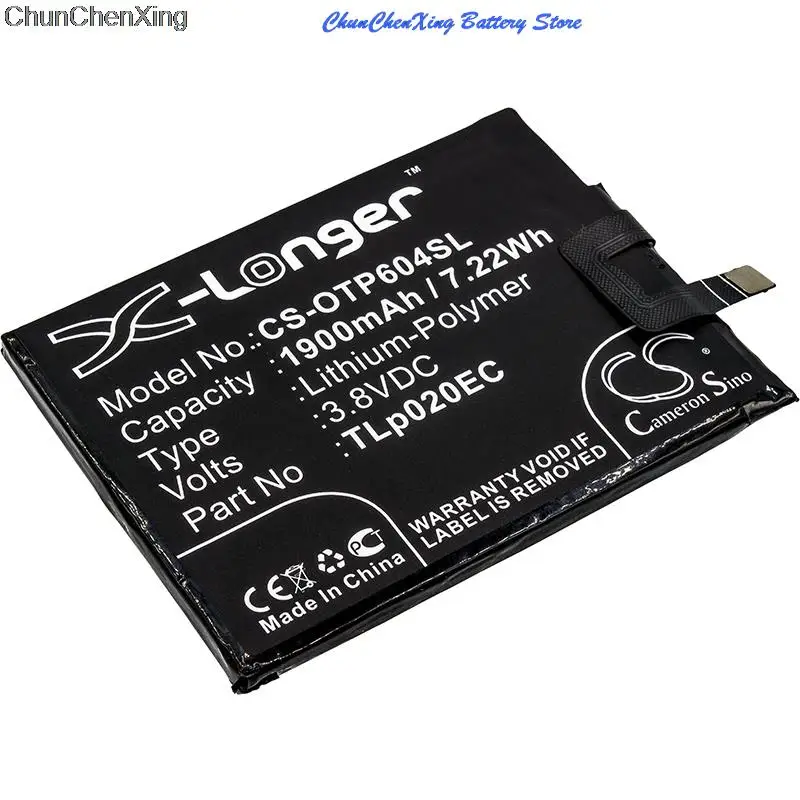 Cameron Sino 1900mAh Battery TLp020EC for Alcatel One Touch Pop Up LTE Dual SIM OT-6044 OT-6044D