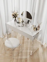 acrylic new bedroom rock board dressing table small house type net red and white transparent dressing table suspended storage ca
