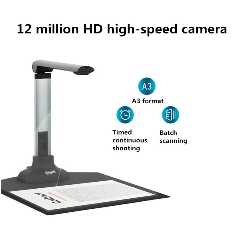 

KC6A07 portable high-speed camera 12 million pixels A3/A4 OCR recognition high-definition shooting scanner automatic correction