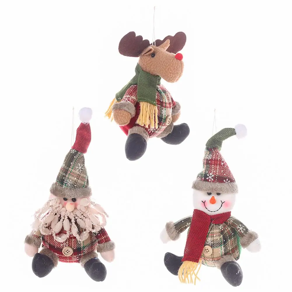 

Christmas Drop Ornaments Cloth Santa Claus Elk Snowman Collectible Doll Home Garden Tree Pendant Gift Festival Supplies