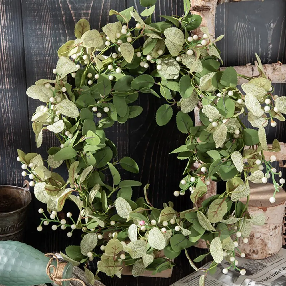 

Practical Front Door Wreath Fine Workmanship Realistic Looking Wall Hanging Fake Flower Wreath Wedding Decoration Decorative
