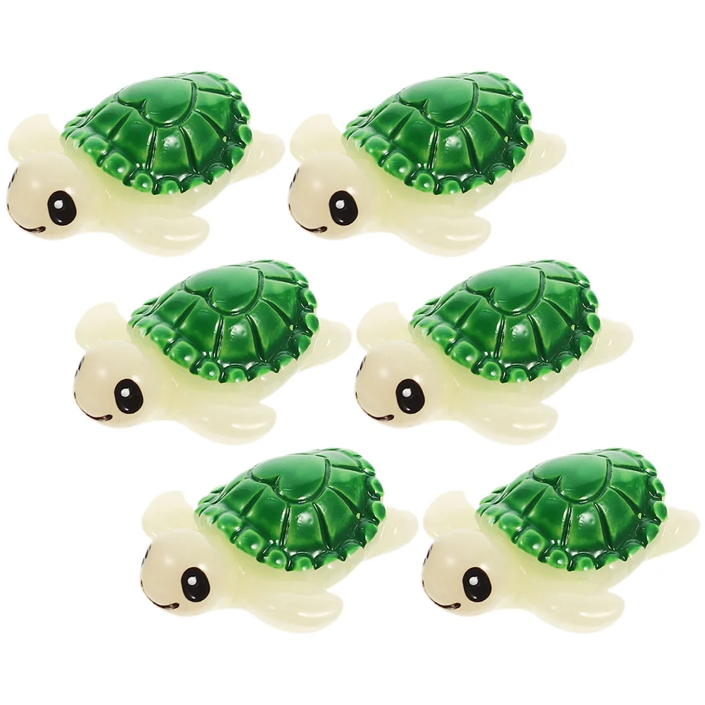 

6 Pcs Sea Turtle Figurine Mini Model Tabletop Tortoise Figure Tiny Animals Synthetic Resin