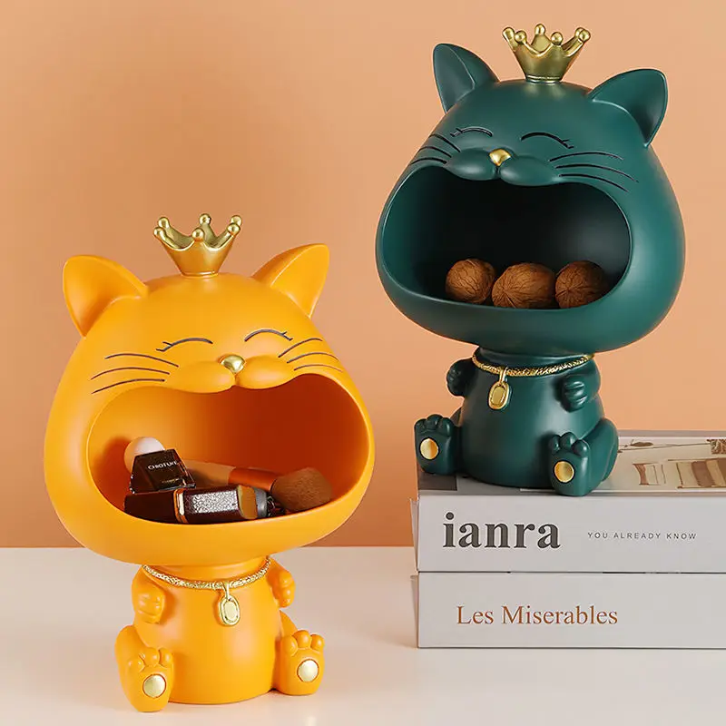 

Приносящая удачу искусственная скульптура, украшение стола, миниатюрная фигурка, коробка для хранения мелочей, современный Настольный Декор для гостиной, дома