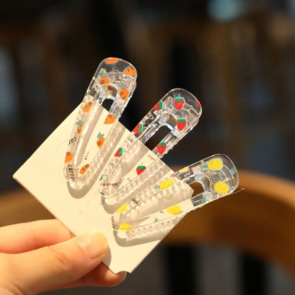 

New Girls Floral Transparent Cartoon Hair Accessories Haiclips Barrette Hair Clip Hairpins