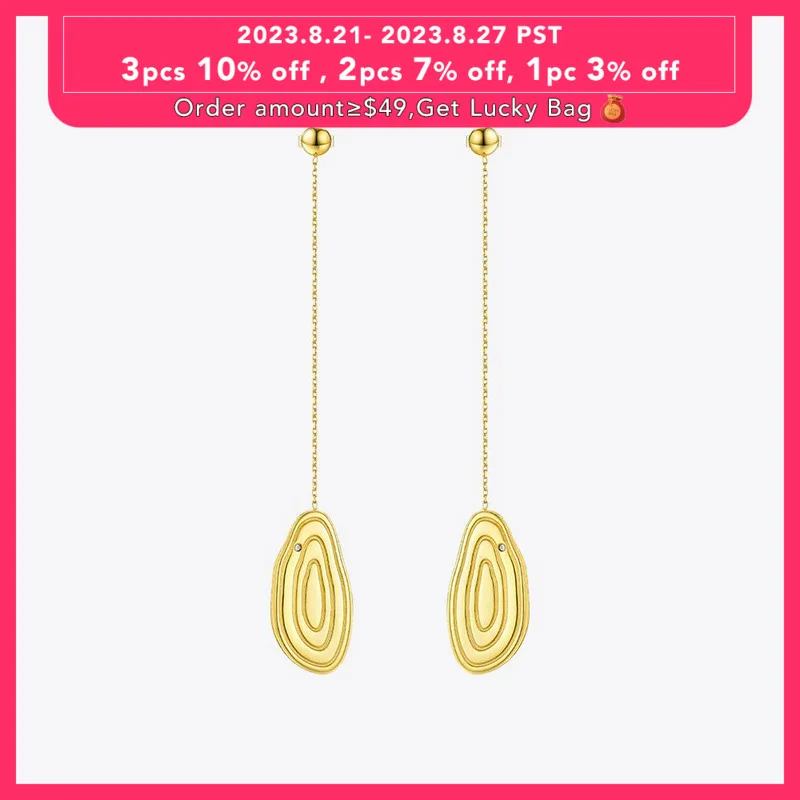 

Enfashion Years Drop Earrings Statement Gold Color Long Dangle Earings For Women Fashion Jewelry Pendientes Mujer Moda ED181087