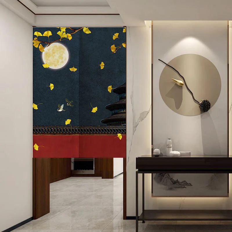 

Chinese Cloth Curtain Partition Curtain Toilet Wind Water Curtain Kitchen Shade Hanging Curtain Decoration Curtain