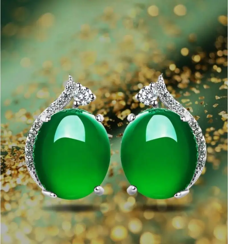 

Модные трендовые красивые серьги с зеленым камнем, популярные красивые серьги с инкрустированным цирконием, женские свадебные украшения, аксессуары